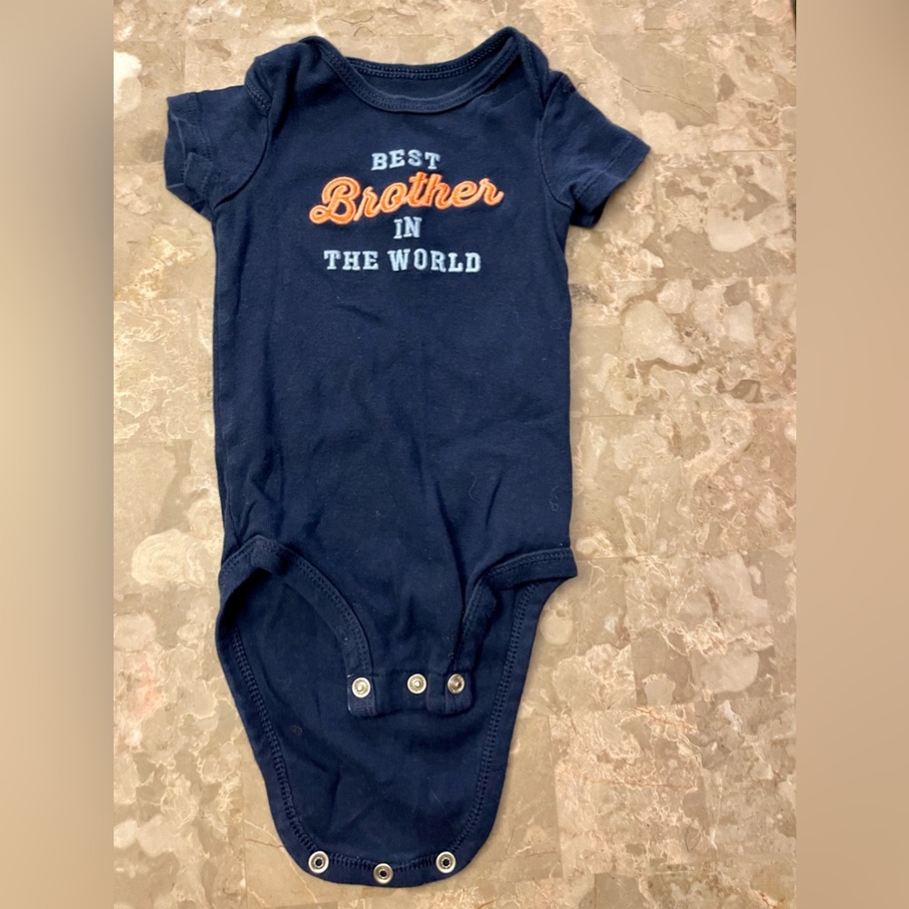 Carter’s “Best Brother in the World” onesie - 6 month - Picture 1 of 3